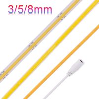 3mm 5mm 8mm PCB COB LED Strip 12V 24V Light Ultra Thin Flexible Tape Lamp With DC Plug Super Bright 384LED CRI90 Liner Lighting LED Strip Lighting