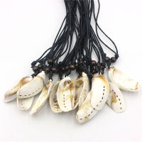 12pcs Art Conch Shell Necklaces Imitation Shell Charms Pendants Rope Chain for Men Womens Jewelry XL103