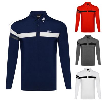 Long-sleeved golf clothes mens sports quick-drying breathable lapel polo shirt T-shirt loose top Honma Titleist UTAA TaylorMade1 FootJoy Scotty Cameron1 Odyssey Amazingcre∋♣❃