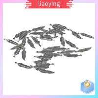 LIAOYING 100/200Pcs ทองแดงโบราณ จี้เสน่ห์ขนนก เศษไม้โบราณ จี้ขนนก โซ่สเวตเตอร์ สไตล์อินเดียอินเดีย การทำเครื่องประดับ