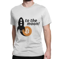Bitcoin To The Moon For T Shirt Novelty Tees Crew Neck Tshirts Cotton Printing Clothes