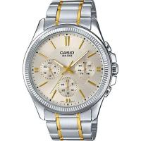 Casio นาฬิกาข้อมือผู้ชาย ขอบหยัก 6 เข็ม สายสแตนเลส รุ่น MTP-1375 ของแท้ รับประกัน 1 ปี