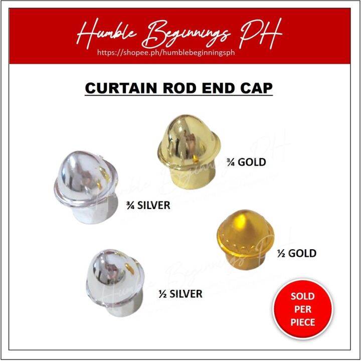 Curtain Rod End Cap Gold Silver Chrome Plated 1/2 3/4 per piece Lazada PH