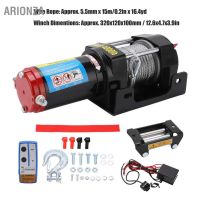 Arionza ชุดกว้านไฟฟ้า พร้อมสายไฟ 5.5 มม. X 15 ม. 4000Lb 12V รีโมตคอนโทรลไร้สาย สําหรับ Atv Utv Offroad