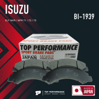 ผ้าเบรคหน้า ISUZU ELF NKR / NPR 71 / 72 / 75 - BI 1939 / BI1939 - TOP PERFORMANCE JAPAN - ผ้าเบรก อีซูซุ DB1939 / brake shoes