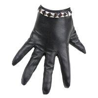 Fashion Female Night Club Pole Dancing Leather Gloves Women Gothic Punk Rivets Rock Show Half Palm Full Finger Fitness Gloves A4