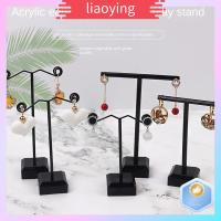 LIAOYING 3pcs โลหะสำหรับตกแต่ง แท่นโชว์เครื่องประดับ รูปตัวที อะคริลิค ต่างหูแหวนสร้อยคอยืน ทนทานต่อการใช้งาน ชั้นวางเครื่องประดับ ของใช้ในครัวเรือน