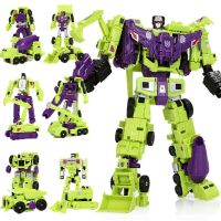 Haizhixing New 6 In 1 Set Anime Devastator Movie Toy 30CM COOL Transformation KO G1 Robot Action Figure Aircraft Model Kids Boy