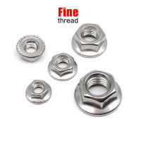 5/10pcs Fine Thread M6 M8 M10 M12 DIN6923 304 A2-70 สแตนเลส Hexagon Hex Serrated Lock หน้าแปลน Spinlock Nut-SJK STORE