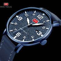 Army Sport Watch Men With Calendar Top Luxury Brand Waterproof Wrist Watches Male Leather Band Blue часы мужские MINI FOCUS 0158