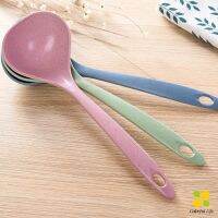 CLM ช้อนซุปทำจากฟางข้าวสาลี พลาสติก กระบวยตักอาหาร กระบวยซุป Plastic soup spoon with long handle