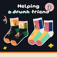 emmtee.emmbee - ถุงเท้าข้อสั้น Helping a drunk friend 2