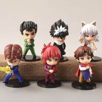 6ชิ้น/ชุดคนเก่งฟ้าประทานภาพอนิเมะ Yuusuke Urameshi Kurama Fleeting Shadow PVC น่ารักรุ่น Q-รุ่นตุ๊กตาคริสต์มาสกวางเรนเดียร์เด็ก9-11ซม.