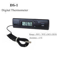 DS-1เครื่องวัดอุณหภูมิแบบดิจิตอลจอแสดงผล LCD ออโต้คาร์ในร่มกลางแจ้งเครื่องวัดอุณหภูมินาฬิกาวัดเมตร Cf สวิทช์ที่มี1.5เมตร P Robe 40 ปิด