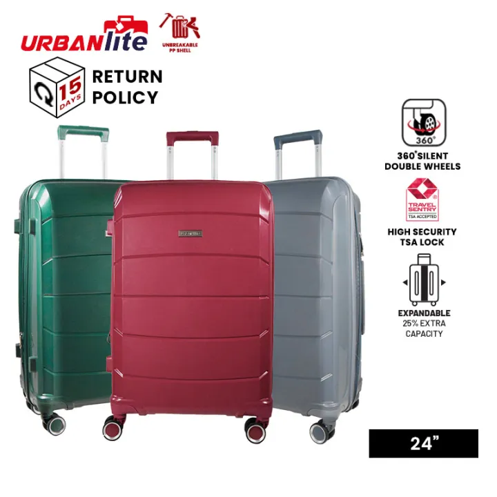 URBANlite Ridge PP Expandable 8Wheel Spinner Hard Case Luggage 24