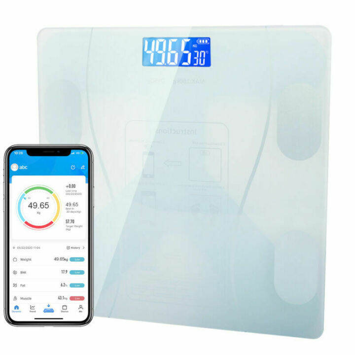 180-kg-digital-scale-for-weight-and-body-fat-smart-bmi-scale-bluetooth-wireless-bathroom-scale-rechargeable-body-composition-analyzer-with-smartphone-app-sync-180-kg-digital-weight-scale-body-fat-comp