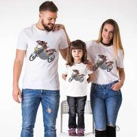 Family Look Motorcycle Dad Son Tshirts The Aristocats Classic Character Print Cute T