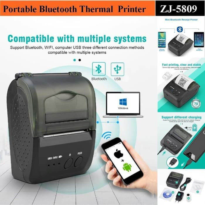 Promo MOBILE PRINTER ZJIANG ZJ 5802 PPOB / KASIR THERMAL BLUETOOTH