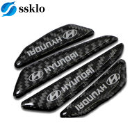 (Ssklo) 4Pcs คาร์บอนไฟเบอร์ Anti-Collision Trim ประตูรถขอบสติกเกอร์ป้องกันภัยสำหรับฮุนไดซาตาเฟ Sonata Solaris Azera Creta I30 Ix25 Tucson IX35