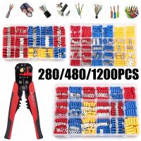 【DT】 hot  280/480/1200PCS Insulated Cable Connector Electrical Wire Assorted Crimp Spade Butt Ring Fork Set Ring Lugs Rolled Terminals Kit