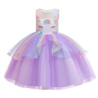 ZZOOI Unicorn Princess Dress 2019 The New Cartoon Cute Lace Girls Dress Sweet Tutu Prom Dresses for Girls Clothes 3-8year Old