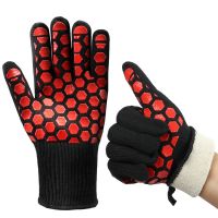 【CW】 350 Degrees Hand Bakewere Gloves Oven Mitts BBQ Insulation Retardant Silicone Microwave