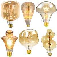 【CW】 Edison bulb E27 110-220V 4W golden spiral filament G125 Saving Lighting