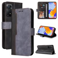 เคสโทรศัพท์สำหรับ Xiaomi Redmi Note 11 10 9 Pro Max 4G / Note 10 5G / Note 11S 10S 9S กระเป๋าสตางค์หนังกับช่องเสียบบัตรสายคล้องมือแฟชั่นเคสเคสแบบพับปิดได้แฟชั่น