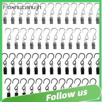 FOXNUTANUJH 50Pcs เหล็กไร้สนิม S-hooks คลิปหนีบม่าน ยาว2.4นิ้ว สีดำและสีเงิน คลิปหนีบผ้าม่าน แข็งแรงทนทาน ง่ายต่อการใช้ คลิปไฟแขวนปาร์ตี้ เต็นท์ตั้งแคมป์ตกแต่งบ้าน