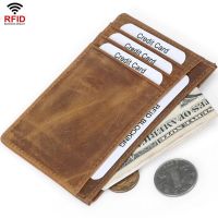 【Layor shop】2022 Cow Leather Men Card Wallets Mini Card Wallets 7 Card Holders Leather Photo Holder Wallet Quality Slim Wallet Cartera