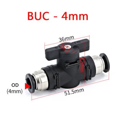 QDLJ-Buc4mm 6mm 8mm 10mm 12mm Pneumatic Push In Quick Connector Hand Valve Hand To Turn Pneumatic Switch T-joint 2-way Flow Limiting