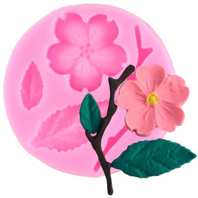 【✆New✆】 RTERT54634 แม่พิมพ์ซิลิโคนขอบเค้ก3มิติดอกเหมยดอกไม้เครื่องมือฟองดอง์ตกแต่งเค้กเครื่องมือสำหรับช็อคโกแลตกัมเพส