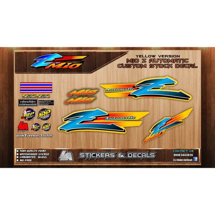 YAMAHA MIO Z SPORTY DECALS (YELLOW VERSION) Thai Decals (m3 , mio ...