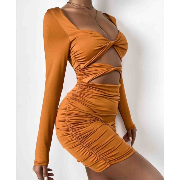 long-sleeve-bodycon-dress-hollow-out-mini-bandage-sexy-v-neck-y2k-women-party-dresses