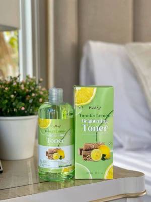 โทนเนอร์เช็ดผิวขาวพม่า เลม่อนทานาคา เช็ดคราบดำ เช็ดขี้ไคล Pama Tanaka Lemon Brightening Toner โทนเนอร์ ทานาคา ปริมาณ 500 ML