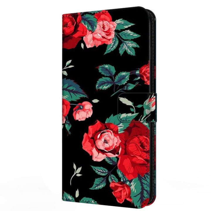 leather-flip-case-for-samsung-galaxy-m12-m22-m32-a52-a72-a22-4g-5g-wallet-stand-book-cover-magnetic-flower-funda-capas-m-22-cute-car-mounts