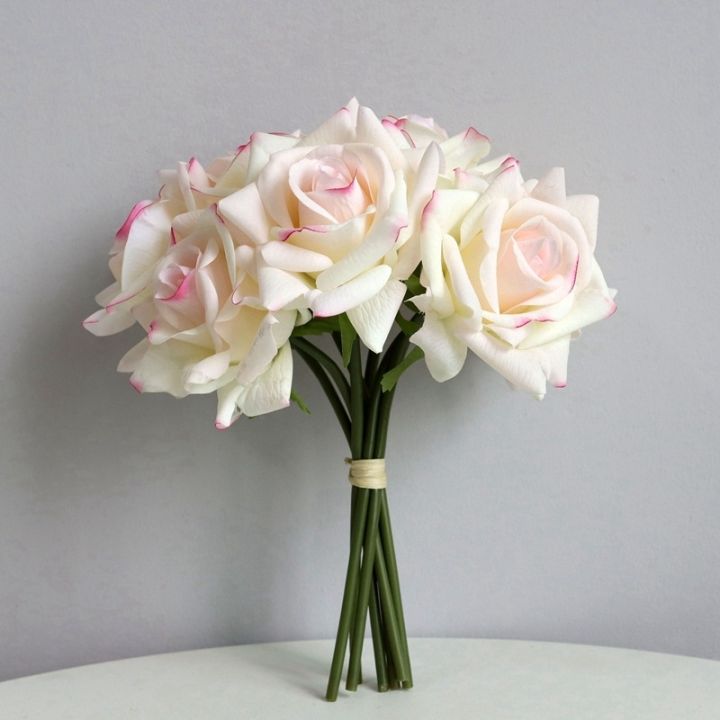 ดอกกุหลาบยางเทียมเพิ่มความชุ่มชื้นจากร้านดอกไม้-ayiq-ของแท้ช่อดอกไม้ประดิษฐ์สำหรับงานแต่งงานดอกไม้ประดิษฐ์ตั้งโต๊ะสำหรับระเบียงสวนในบ้าน