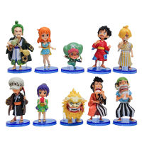 10pcsset Anime Toy Figure Kimono Series Luffy Zoro BROOK Nami Manga Statue Action Figurine PVC Collectible Model Gift