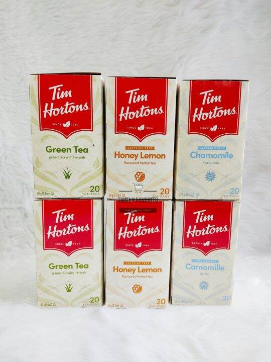 Tim Hortons Tea (Green Tea/Honey Lemon/Chamomile) 20 Tea Bags Lazada PH