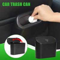 hot【DT】 Organizer Car Clamshell Trash Bin Hanging Garbage Dust Storage Pressing Can