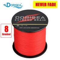 DORISEA NEVER FADE Black Red 8 Strands 100M 300M 500M 1000M 2000M PE Multifilame Braided Fishing Line