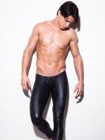 [COD] Mens underwear wholesale shino bottoming body-shaping imitation leather catwalk stage performance nine-point trousers men