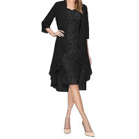 Fashion Two Pieces Charming Solid Color Mother Of The Bride Lace Dresses Formal Dress Women Elegant #LR2