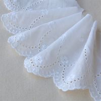 [HOT!] 1yard 16cm white 100 cotton embroidery lace french lace ribbon fabric guipure diy trims warp knitting sewing Accessories