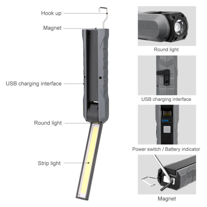 portable-cob-flashlight-torch-usb-rechargeable-led-work-light-magnetic-cob-lanterna-hanging-hook-lamp-for-outdoor