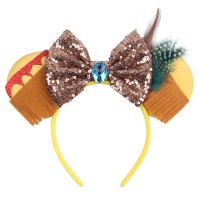 【LZ】☃✷﹍  Mouse Ears Sequin Bow Headband para adultos e crianças Park Trip Hairband Cosplay Headwear Acessórios para Cabelo Festival Novos Designs 2023