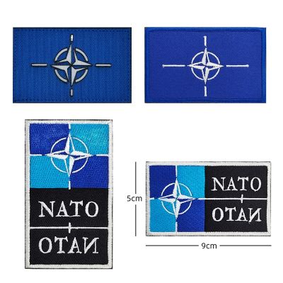 【YF】 OTAN NATO Flag Embroideried Velcros Patches for  Badge Reflective Sticker