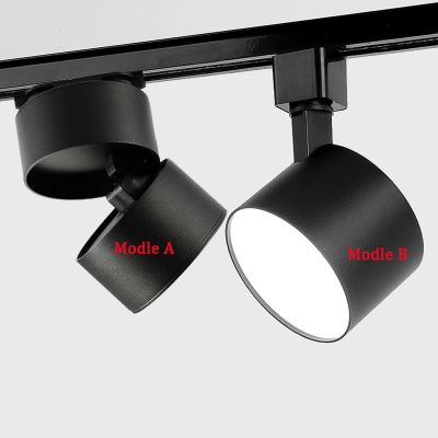 【CW】 12W 2 wire track light 1 phase adaptor rail system spotlight surface led white /black body