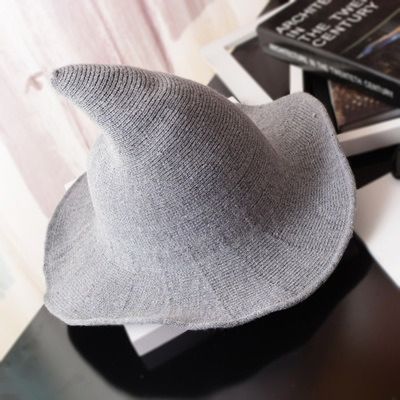 Witch hat men and women woolen knitted hat fashion solid color hat brim hat girlfriend gift variety of party hats wizard hat