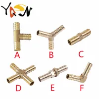 Straight Elbow T Y X Shape 2 3 4 Way Connector Brass Barb Pipe Fitting for 4mm 6mm 8mm 10mm 12mm 14mm 16mm Copper Water Tube Valves